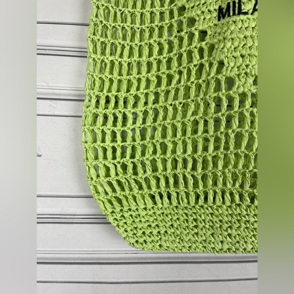 Bohemian Green Straw Summer Travel Fashion Casual Shoulder Beach Tote Bag - Picture 5 of 8
